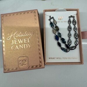 Hematite and Blueberry Truffle Bracelet